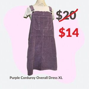 Wild Fable Women's Purple Corduroy Overall Dress Size XL